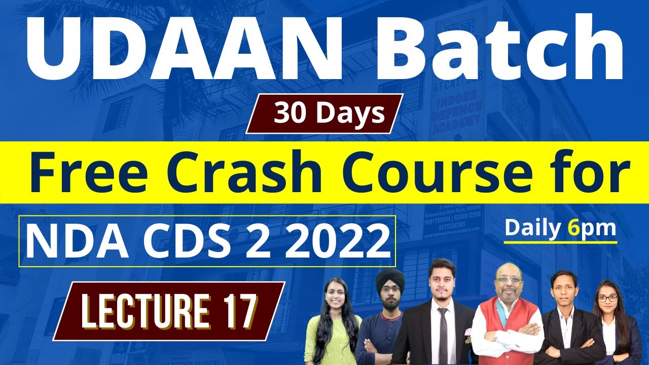 DAY 17 UDAN Batch | Free NDA CDS CRASH COURSE | HISTORY Revision Class 2 | Indore Defence Academy |