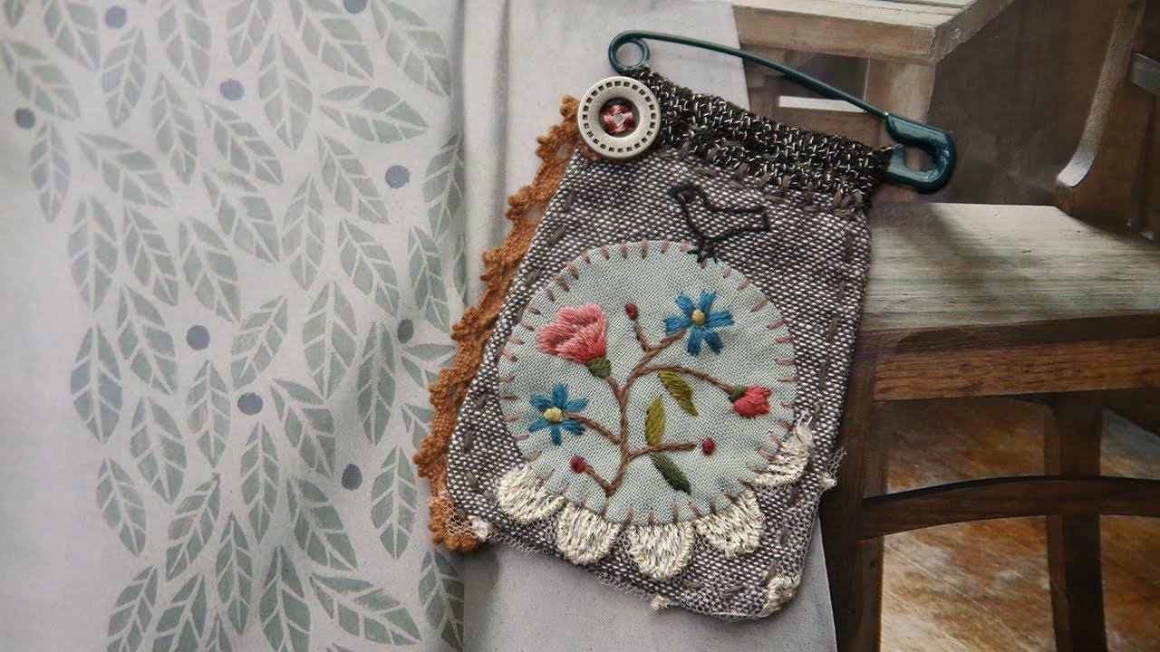 DIY 프랑스자수 브로치 만들기│Quilt Embroidery Brooch Pin│How To Make Crafts Tutorial