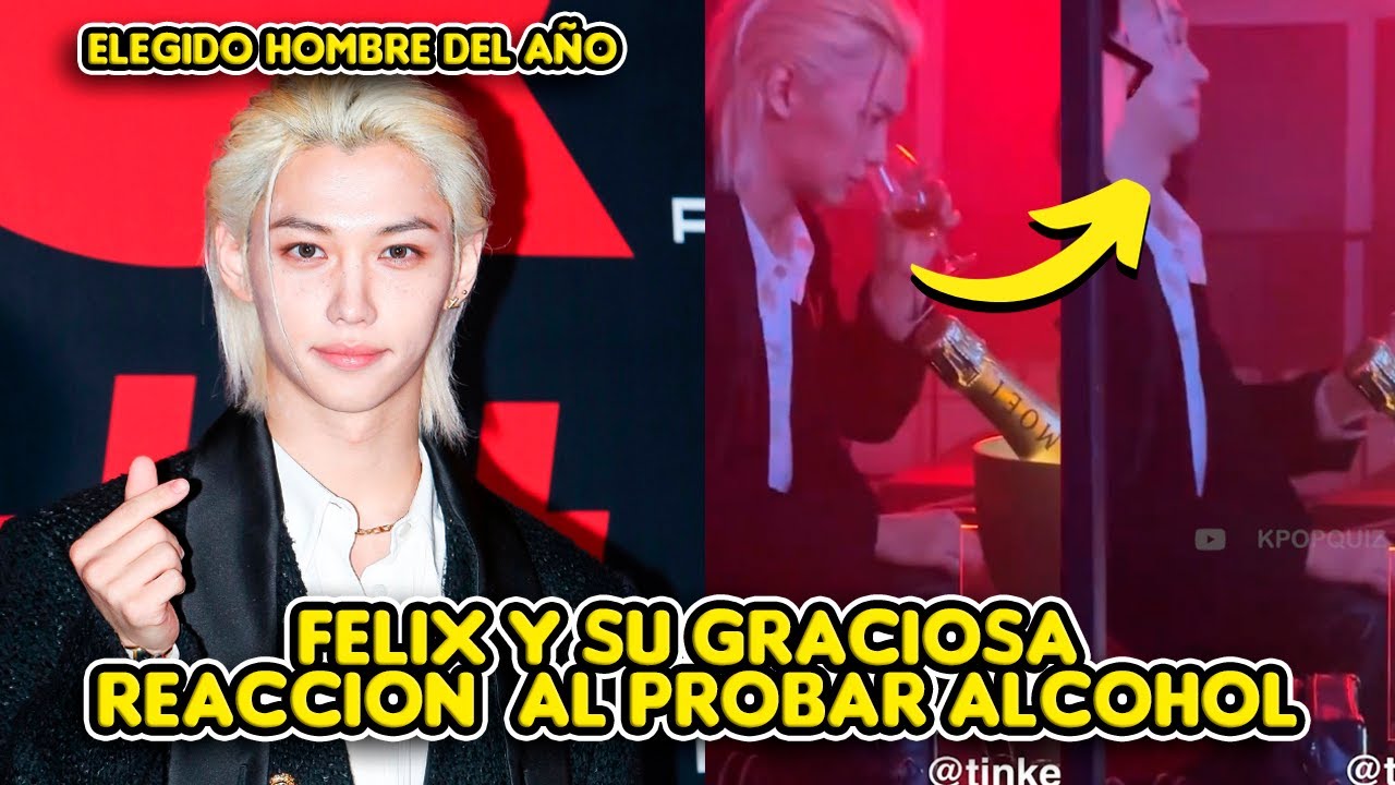 FELIX Y SU GRACIOSA REACCIÓN AL PROBAR ALCOHOL EN EL EVENTO GQ KOREA +ES ELEGIDO HOMBRE DEL AÑO