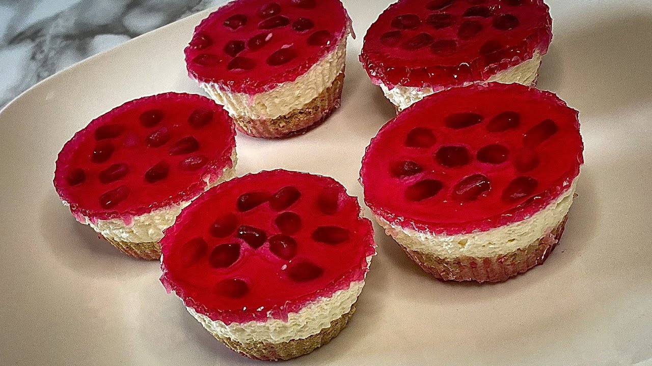 Pomegranate Cheesecake - Yalda Dessert - No Bake Cheesecake