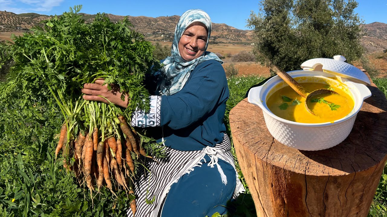 إعداد حساء الجزر من الحقل و العناية بأشجار الزيتون