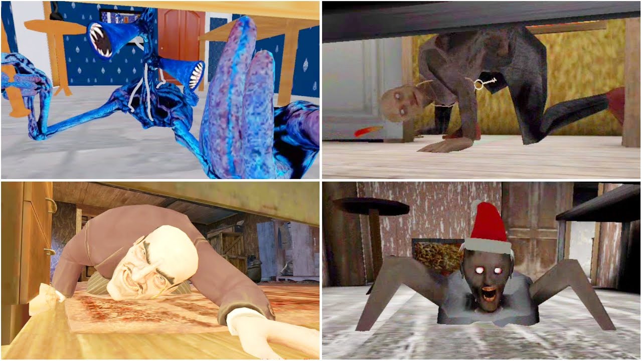 V+ Underbed Jumpscares #4 | Granny vs Gransiren vs Dr. Crow vs Grandpa