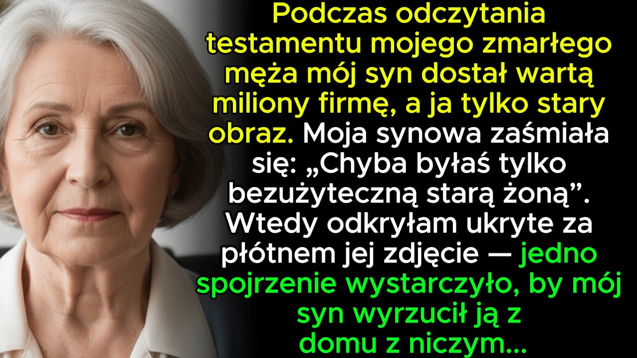 Oni odziedziczyli firmę mojego zmarłego męża. Mnie została tylko stara rama z obrazem… i ukrytym zdj