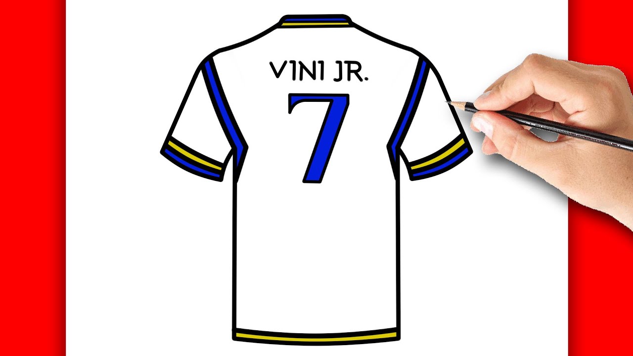 HOW TO DRAW VINI JR REAL MADRID SHIRT EASY | DRAWING STEP BY STEP