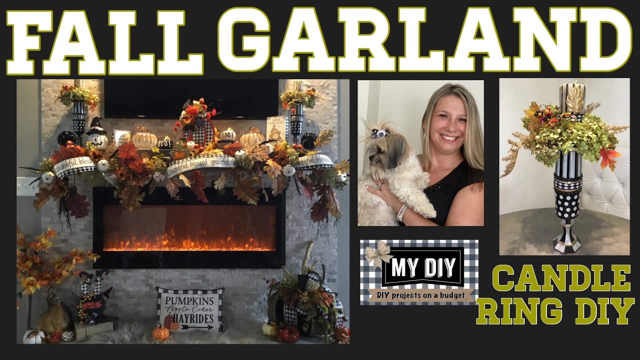 Fall Garland DIY | Fall Mantel Decor | Candle rings | MacKenzie-Childs Inspired!