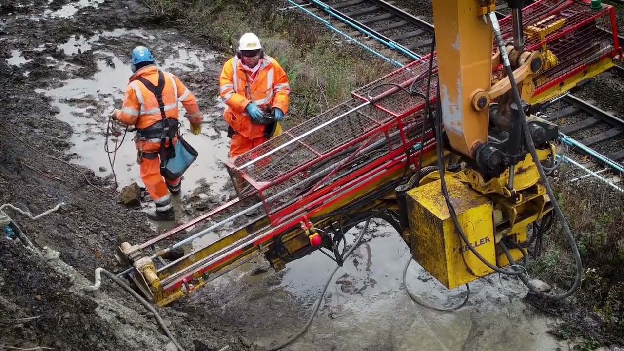 Soil Nailing, Hope Valley rail embankment