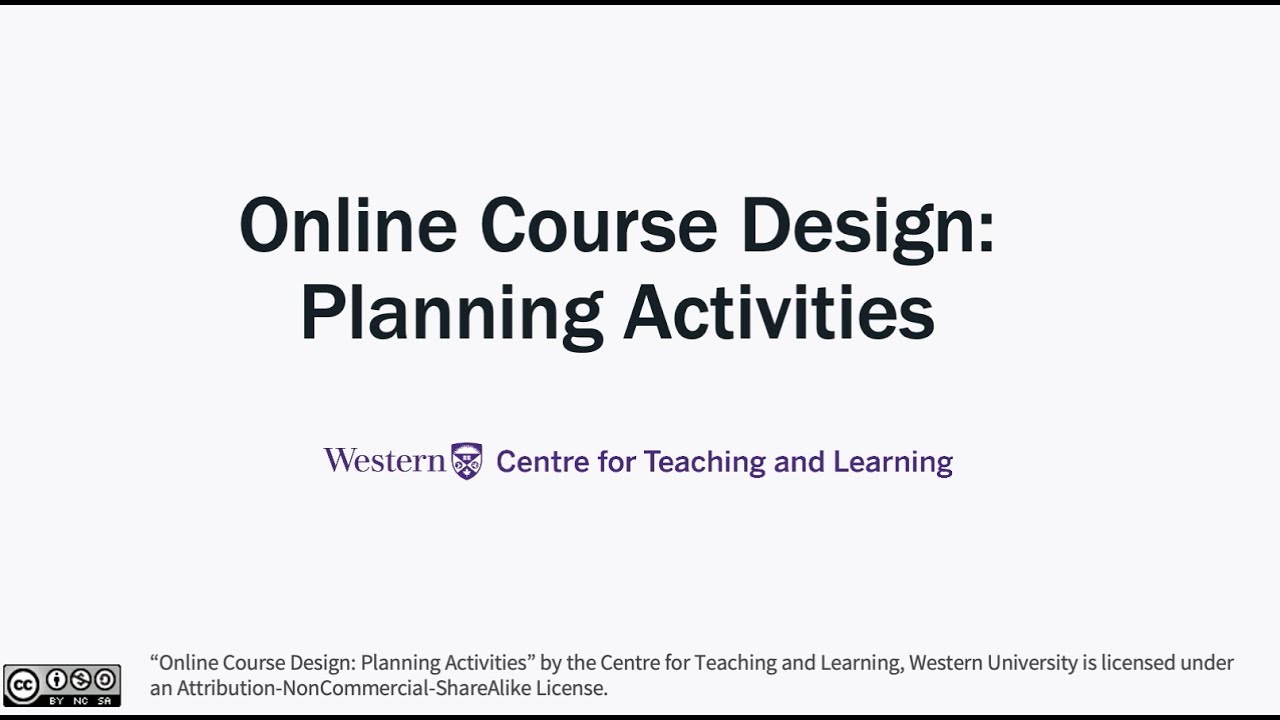 Online Course Design Activities
