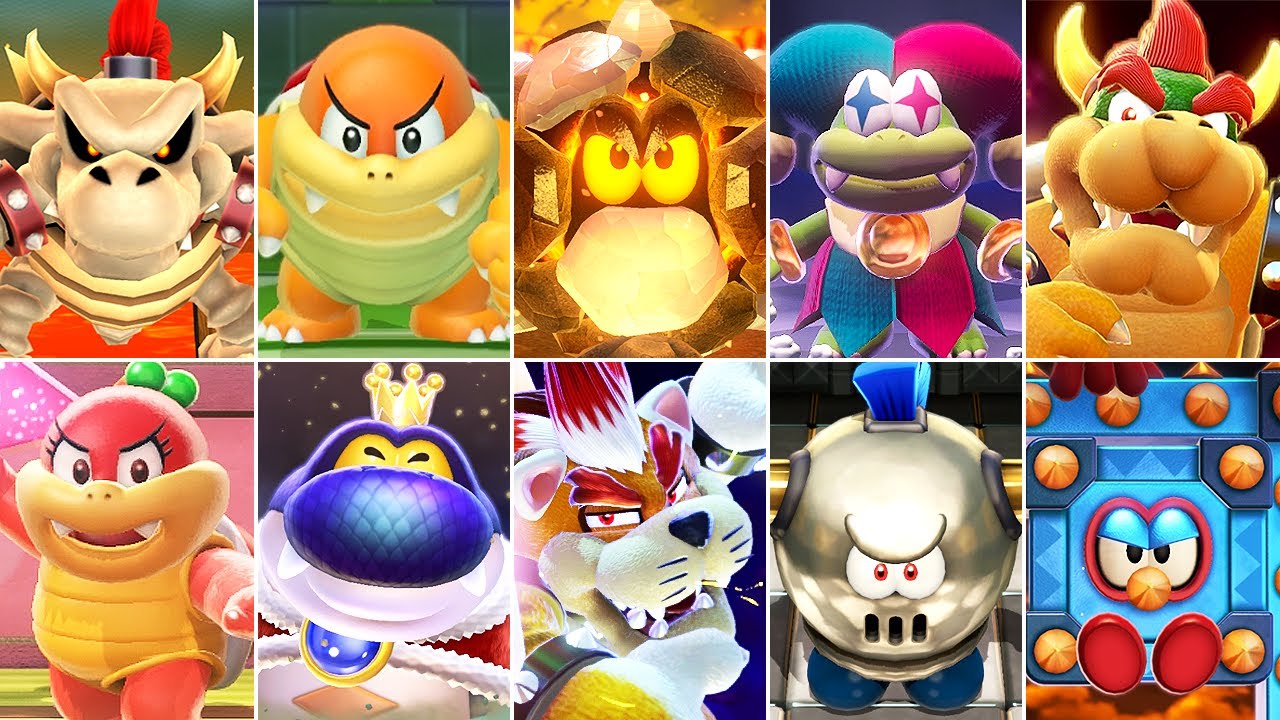Super Mario 3D World + Super Mario 3D Land - All Bosses (No Damage)