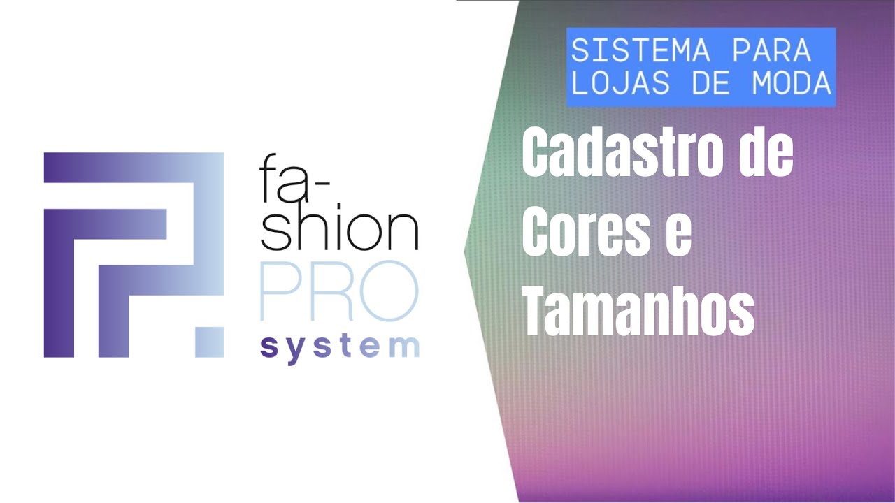 Cadastro de cores e tamanhos no sistema