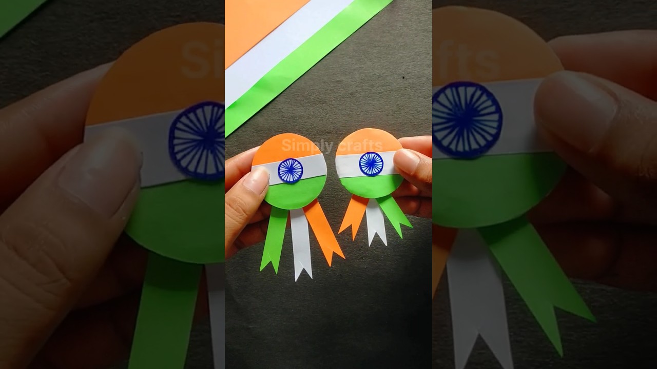 15 August Badge Making 🇮🇳 Independence Day badge making ☺️ #shorts #viral #youtubeshorts #craft #diy