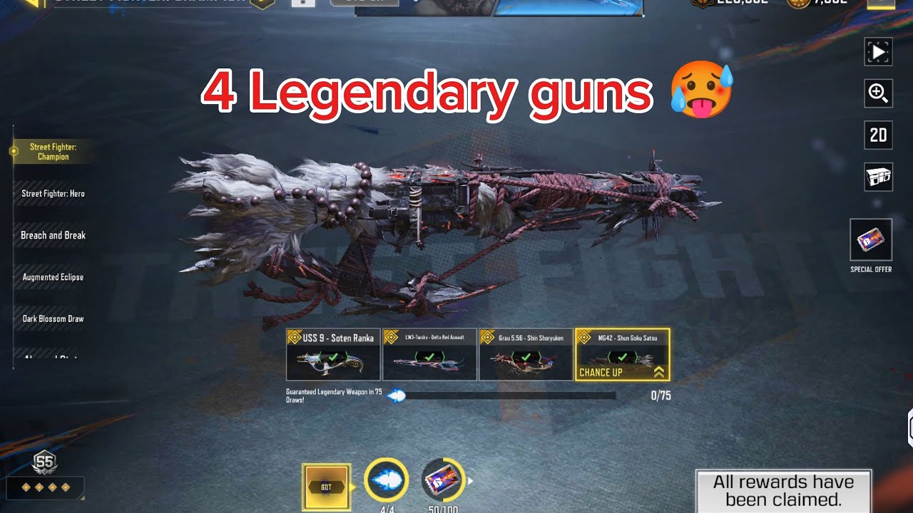 I COLLECTED ALL 4 Legendary Guns 😱 | Street Fighter CODM