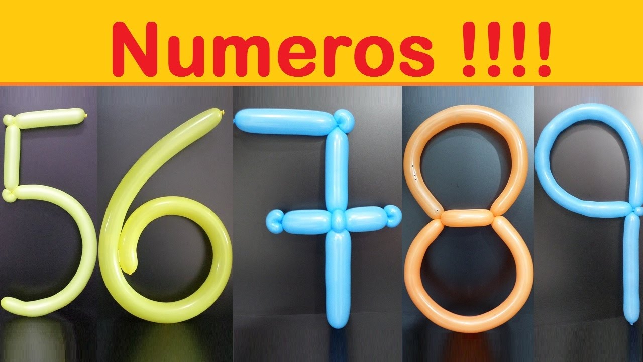 numeros con globos (compilado) 5; 6: 7; 8; 9 - globoflexia facil - figuras con globos