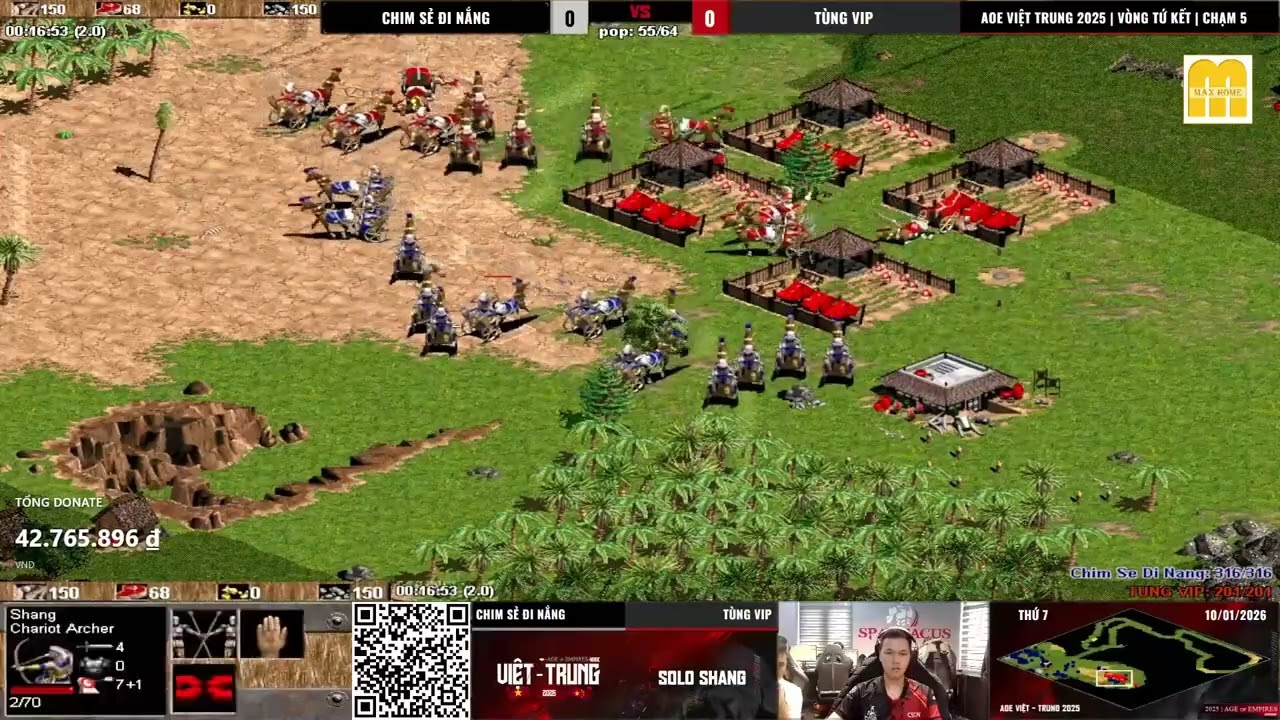 Tứ kết | Chim Sẻ Đi Nắng vs T&ugrave;ng Vip | Solo Shang | AoE Việt Trung 2025 #aoe #chimsedinang