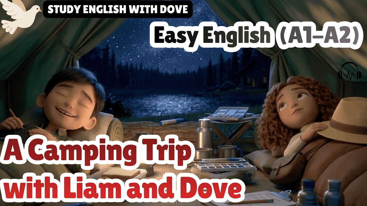 A Camping Trip with Liam and Dove | Easy English Listening Story for Beginners (A2) | Slow English