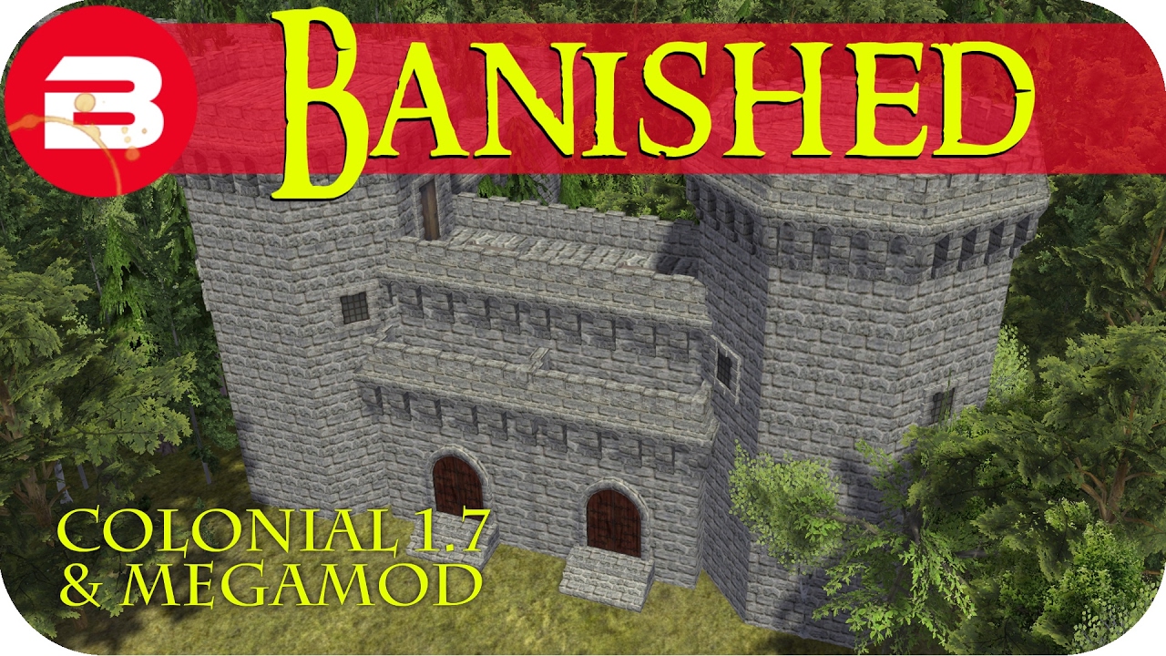 Banished Gameplay - CASTLE TOWER GATES #15 - Colonial Charter 1.7 & Megamod Banished Mods