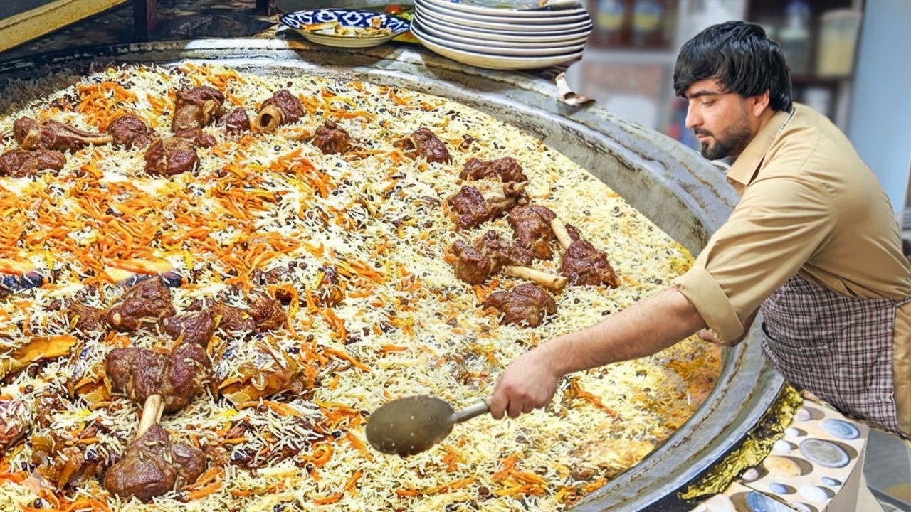 Unbelievable 150KG Kabuli Pulao in Afghanistan – Loaded with 40KG Meat 🇦🇫