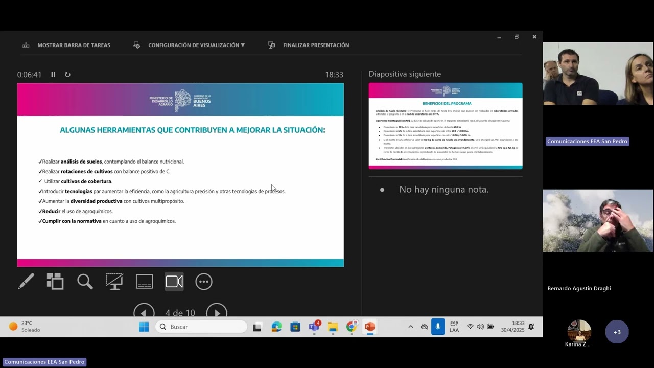 Suelos Bonaerenses: oportunidades, buenas prácticas y datos - Grabación de la reunión