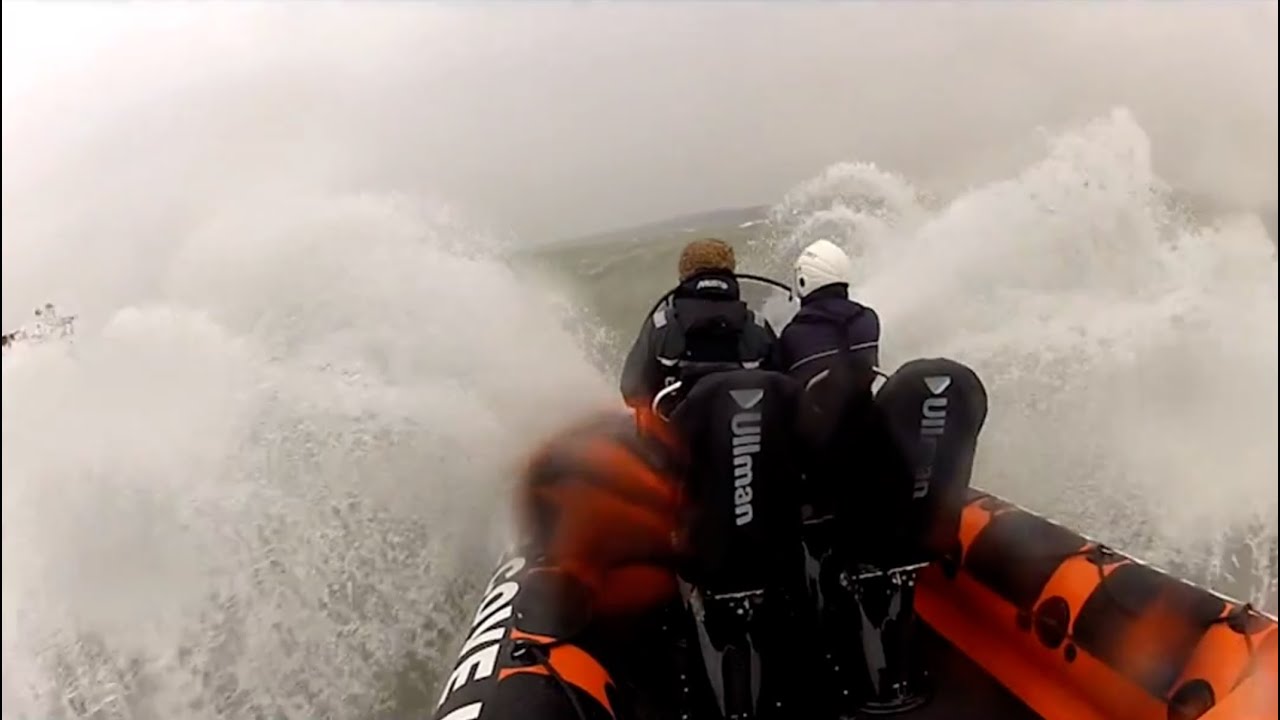 RibCraft (RHIB) Hope Cove Lifeboat Sea trial - force 8 gale.