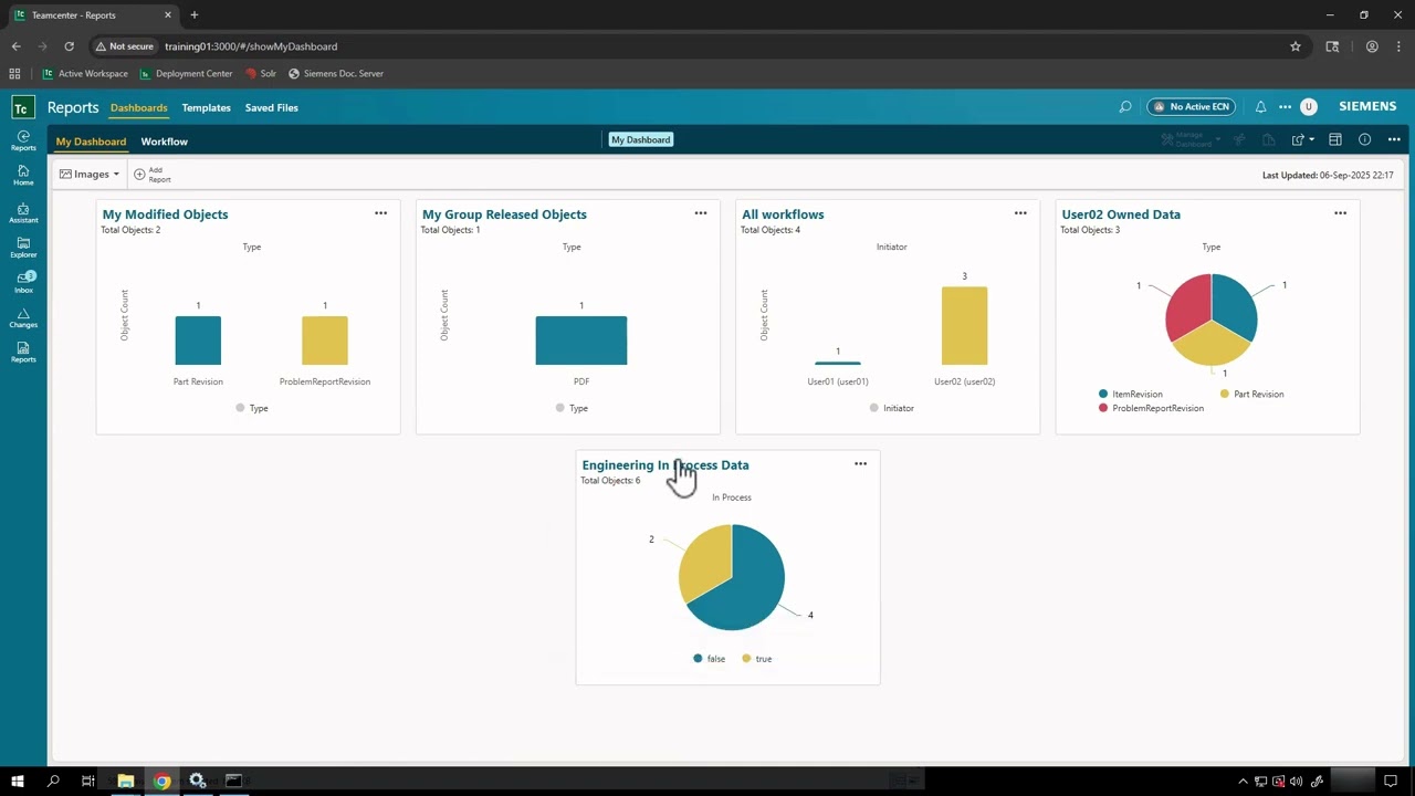 Teamcenter 2506: Work with Active Reports in the Active Workspace Client