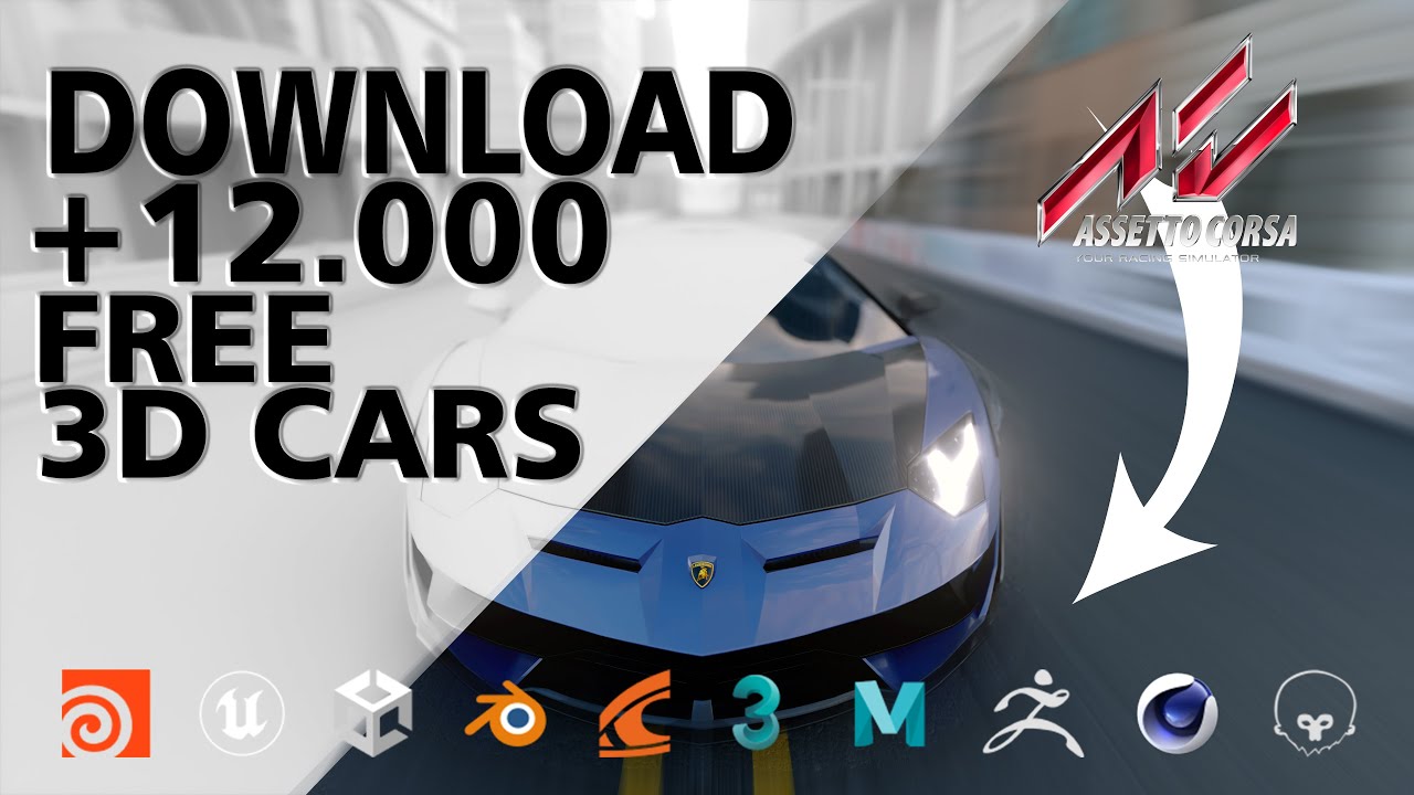 🚗 12.000 VEHÍCULOS 3D GRATIS! 🚗 DE ASSETTO CORSA A TU SOFTWARE 3D
