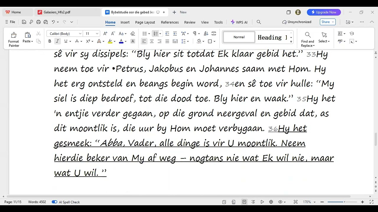 Bybelstudie 19 Feb '26 Hoe Jesus ons leer bid