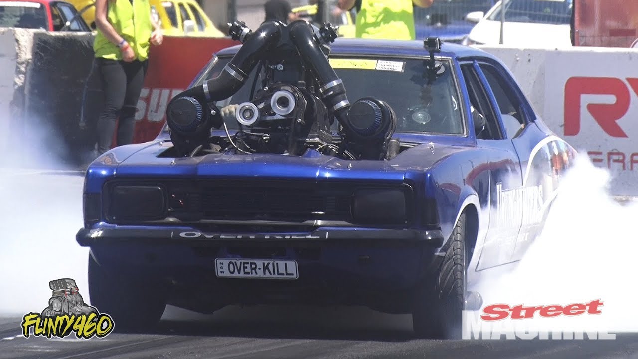 OVER-KILL || TWIN TURBO & SUPERCHARGED CORTINA BURNOUT AT SUMMERNATS 31