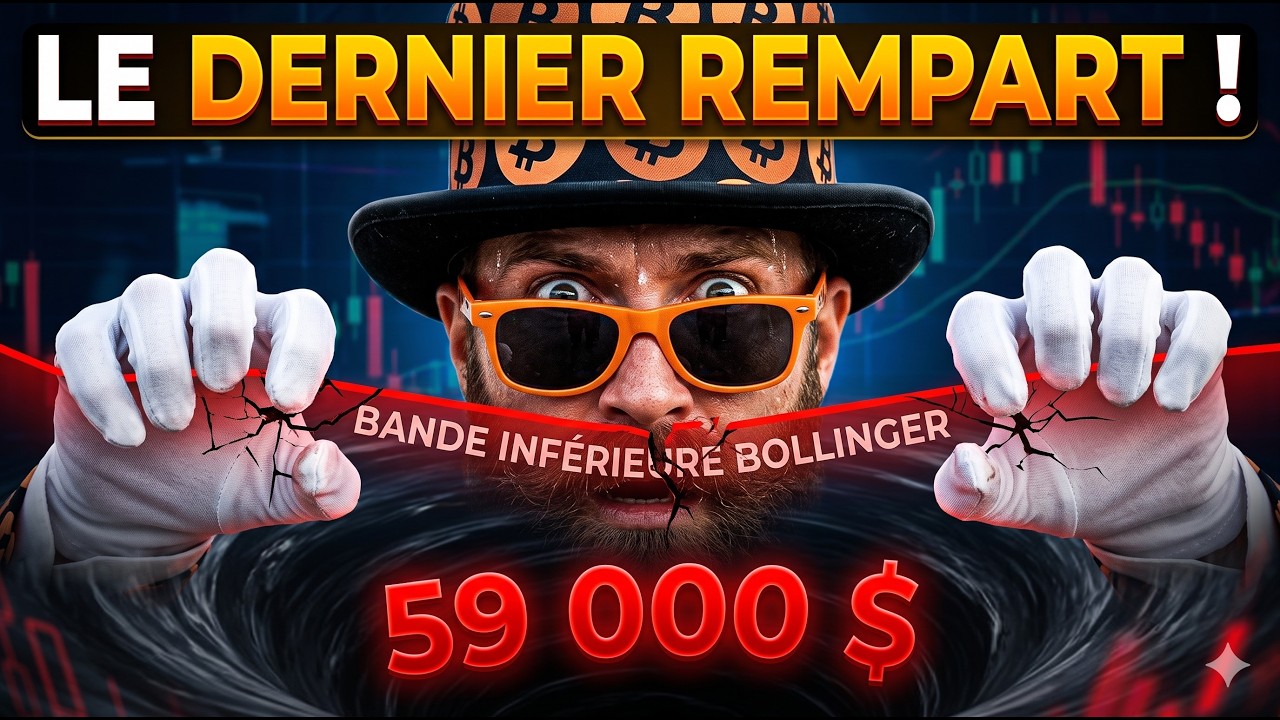 ⚠️LA BATAILLE FINALE EN COURS sur les 60 000 $ : Bitcoin percute sa bande inf&eacute;rieure &agrave; ne pas casser