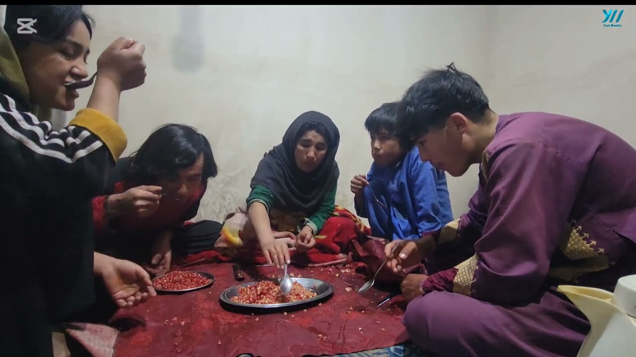 یک شام خوشمزه با فامیل در یک شب زمستانی