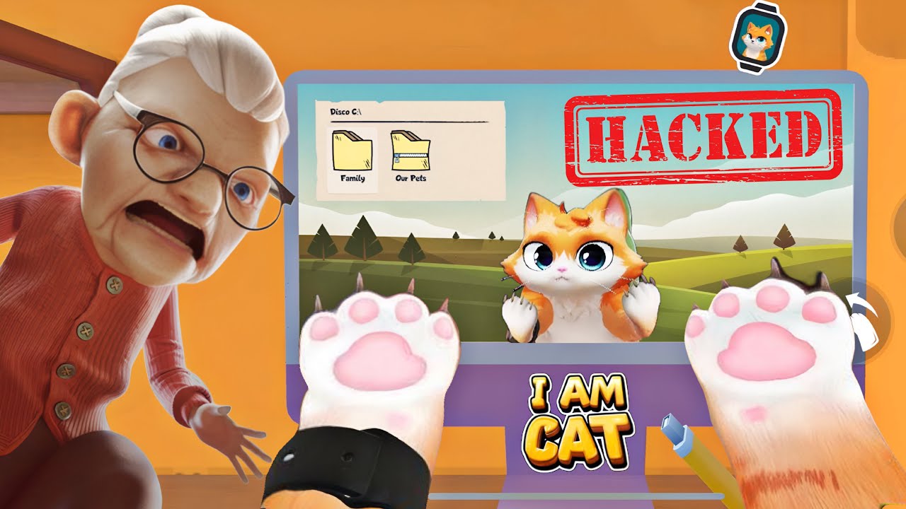 THE CAT HACKER HACKED THE OLD WOMAN'S PC! IAM CAT GAMEPLAY PETER TOYS