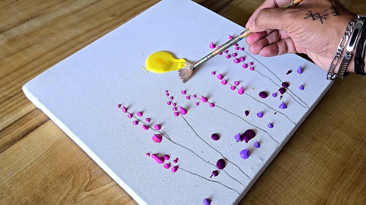 Lavender Field / Easy Acrylic Painting Technique / Step By Step