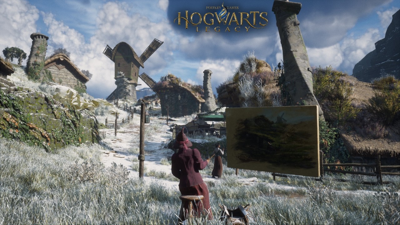 [4K] Relaxing Winter Walk in Hogwarts Legacy Hamlets (First-Person Ambience & Music)