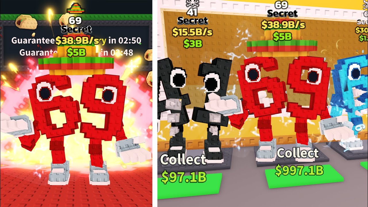 ROBLOX 69 vs 41 vs 67 in Steal a Brainrot - Funny Moments - Taco Lucky Block - Tung Tung Tung Sahur
