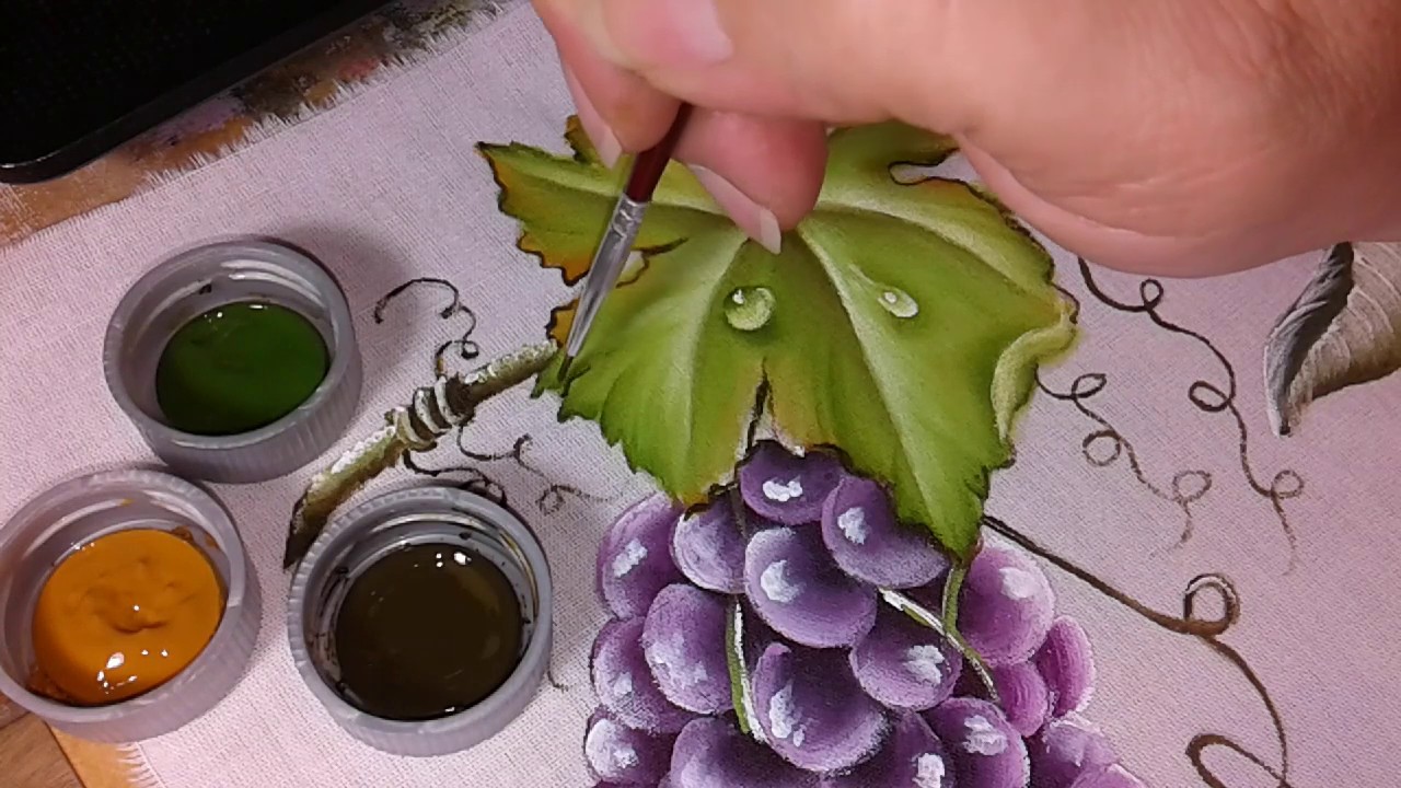 Folha da Uva - Pintura em Tecido (ASMR)