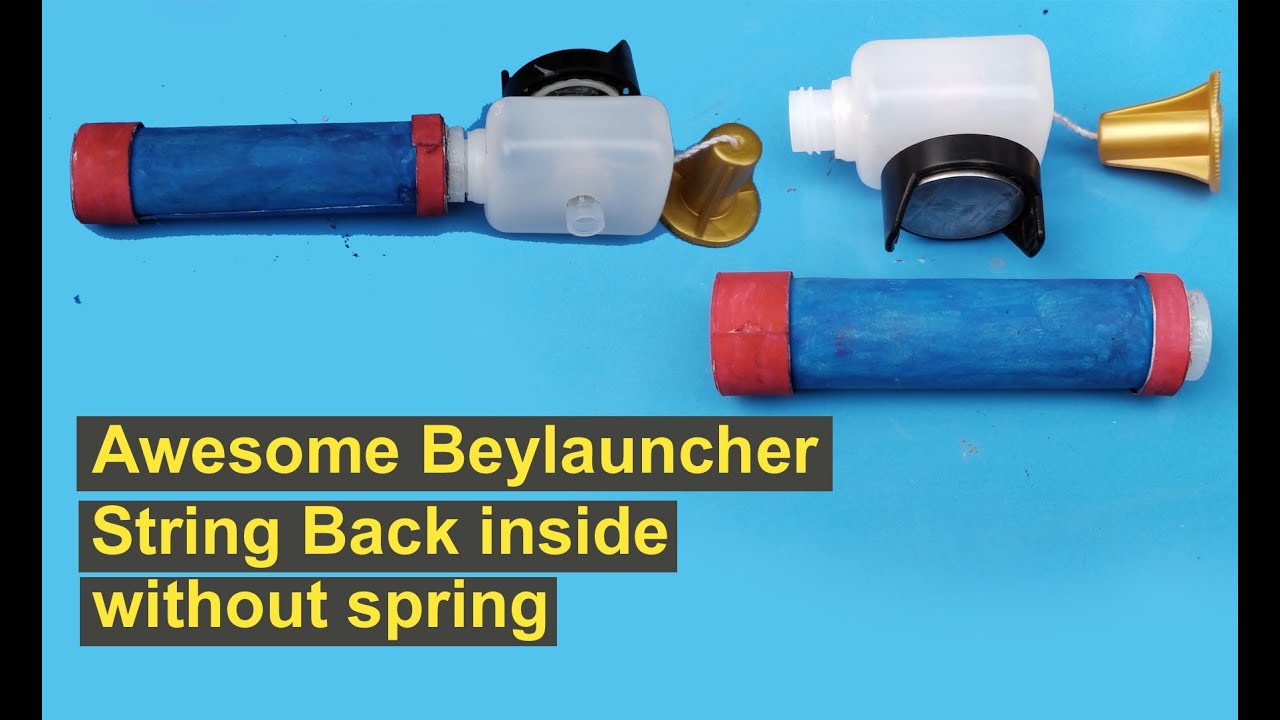 Awesome  Beyblade launcher string back inside | how to make plastic Beyblade launcher