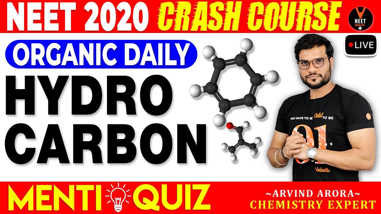 Hydrocarbon MCQ | Organic Chemistry | Crash Course NEET 2020 | NEET Chemistry | Arvind Arora