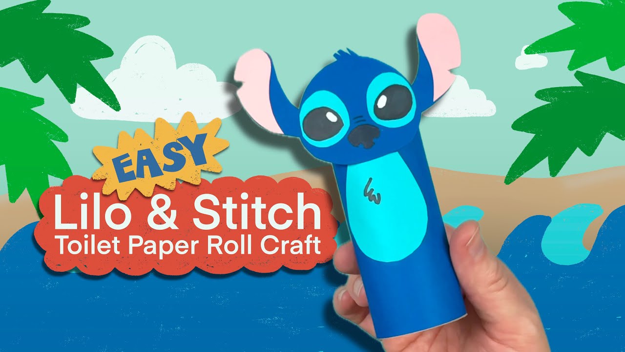 DIY Stitch Puppet Craft for Kids | Easy Lilo & Stitch Toilet Paper Roll Craft Idea