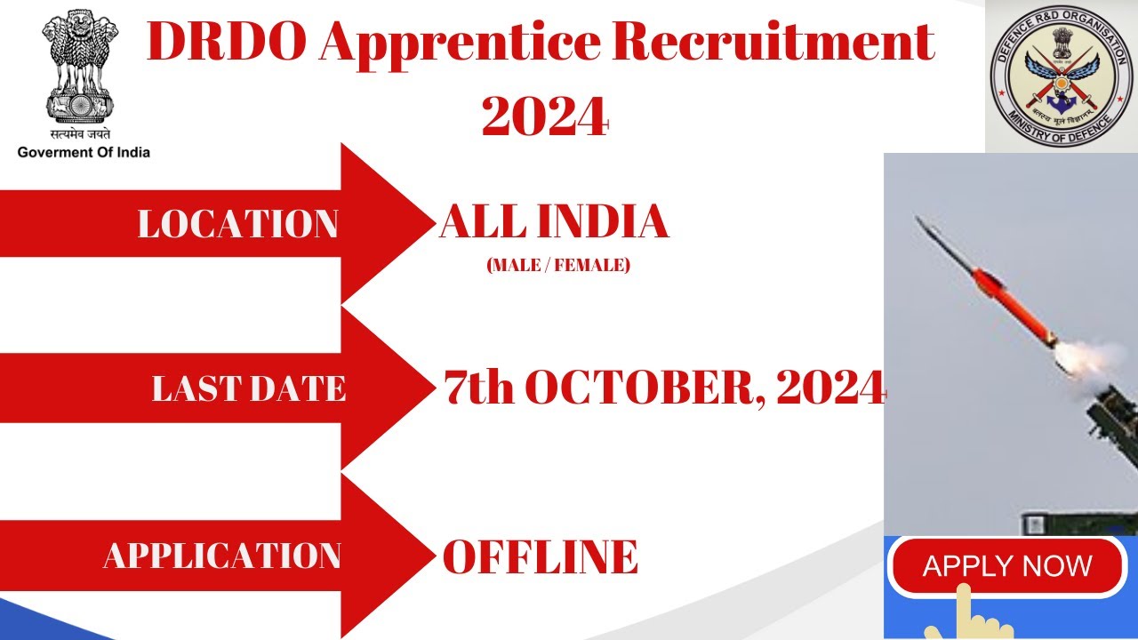 #jobalert DRDO Apprentice Recruitment 2024: Apply Now!  #DRDO2024 #latestjobs