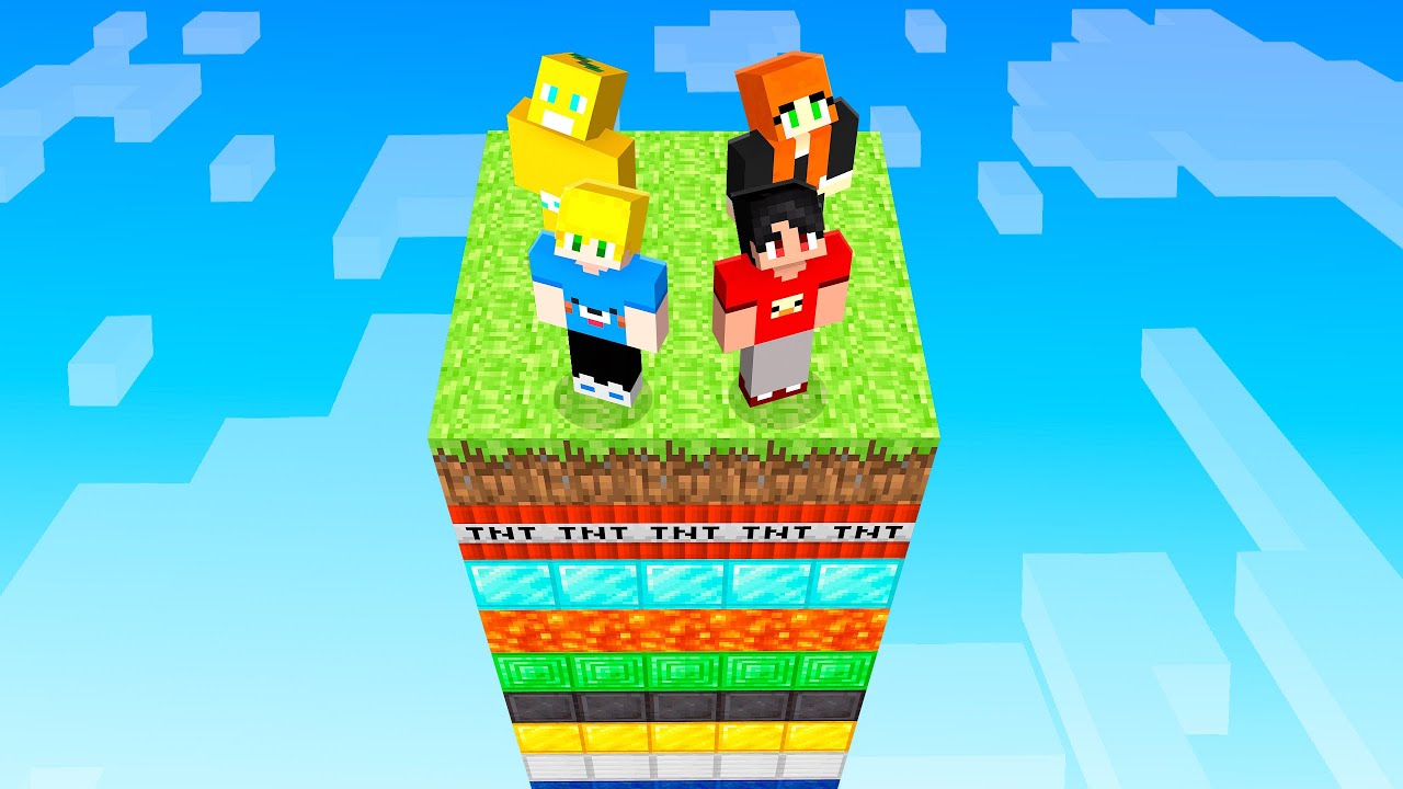 Sobrevivemos em uma Chunk Aleatória com Amigos