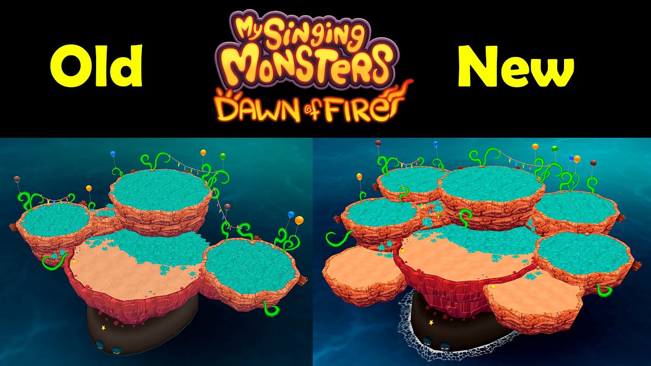 Full Art (old/new) of all the Islands and Backgrounds (My Singing Monsters: Dawn of Fire) 4k