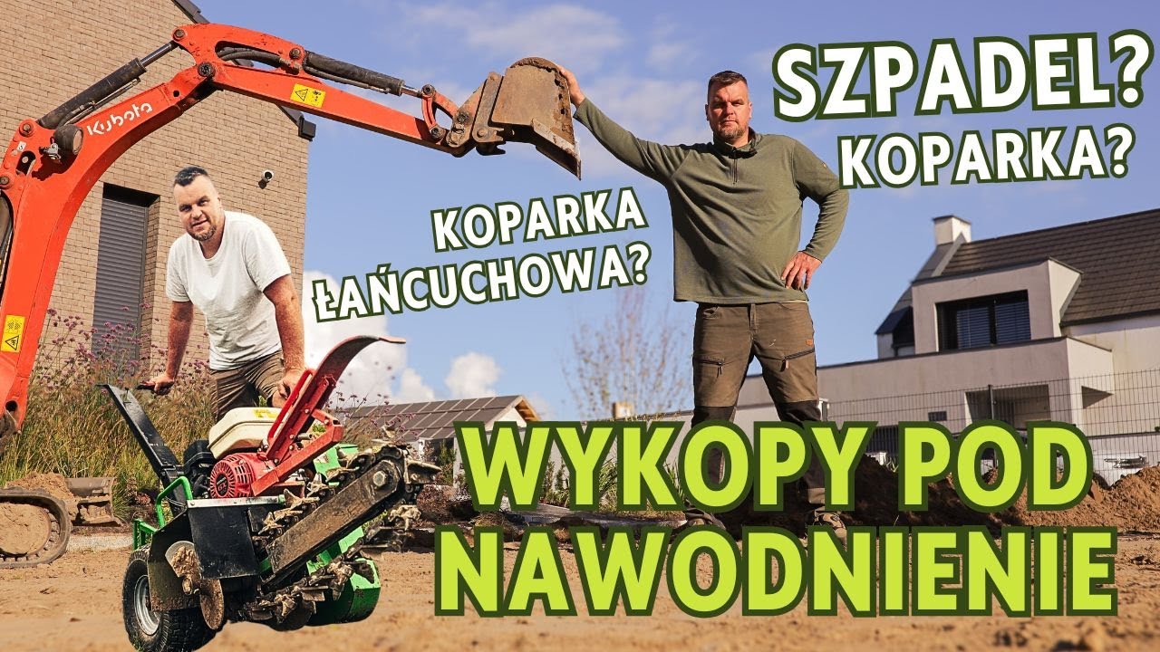 Jak szybko wykopać rowy pod system nawadniania? Szpadel vs minikoparka vs koparka łańcuchowa [TEST]