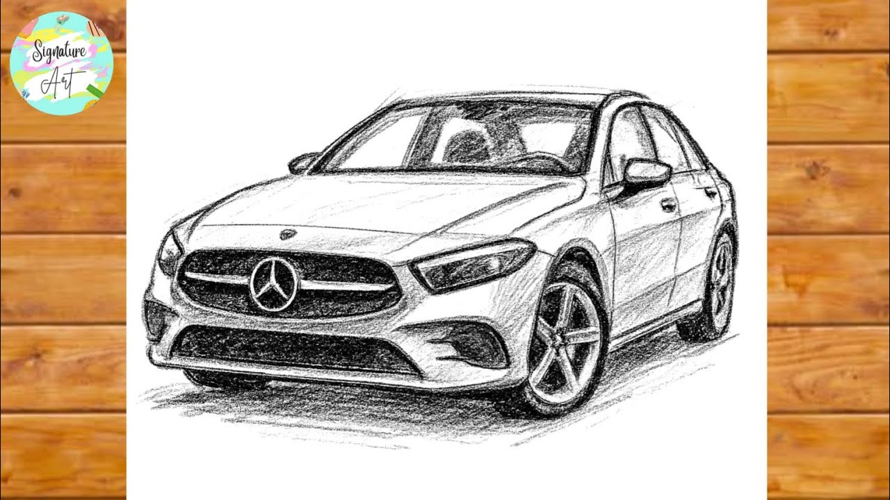 Mercedes Benz Car Drawing Easy / Easy Car Drawing / Car Drawing for beginners /Mercedes Benz drawing
