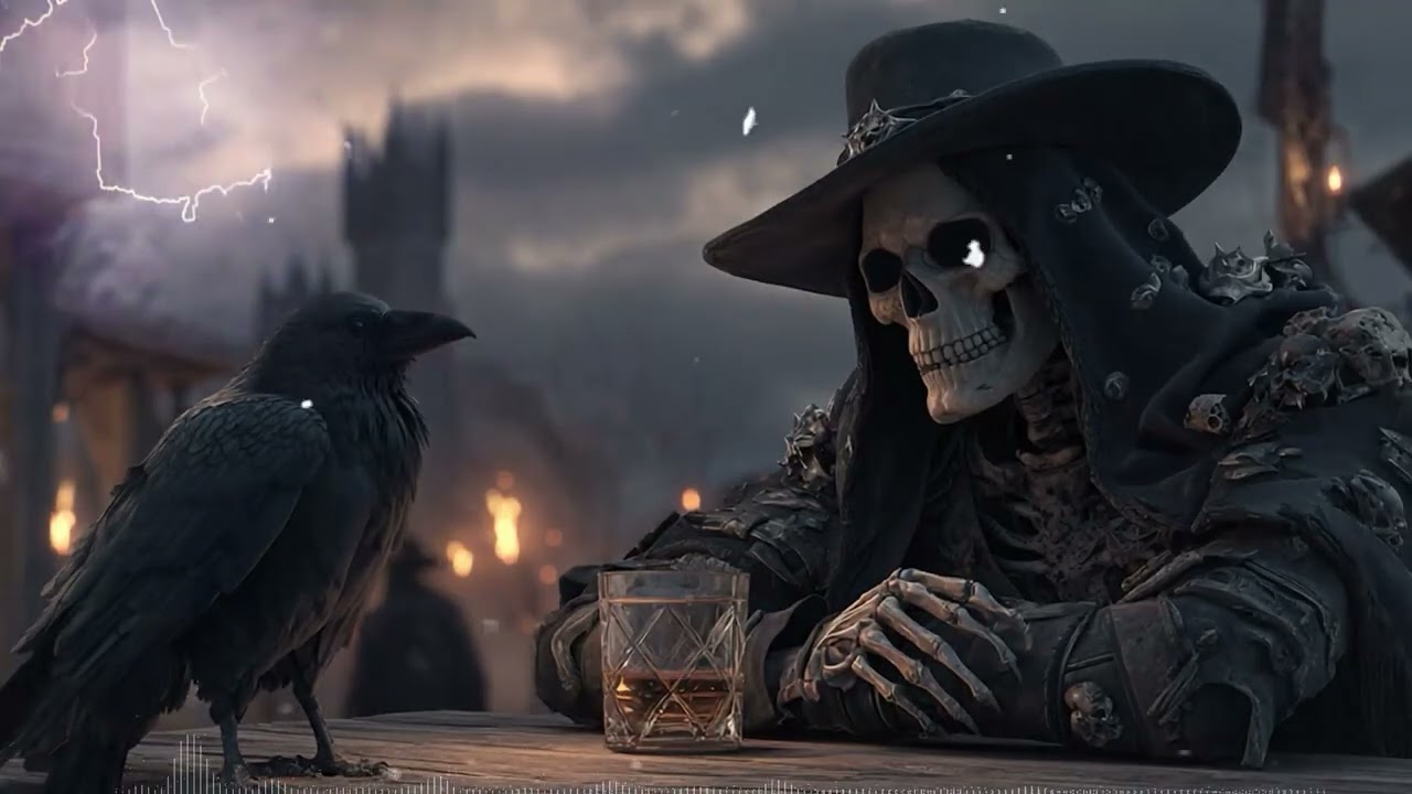 Skeleton Blues at Midnight | Dark Bar Ambience & Whiskey Jazz Mood