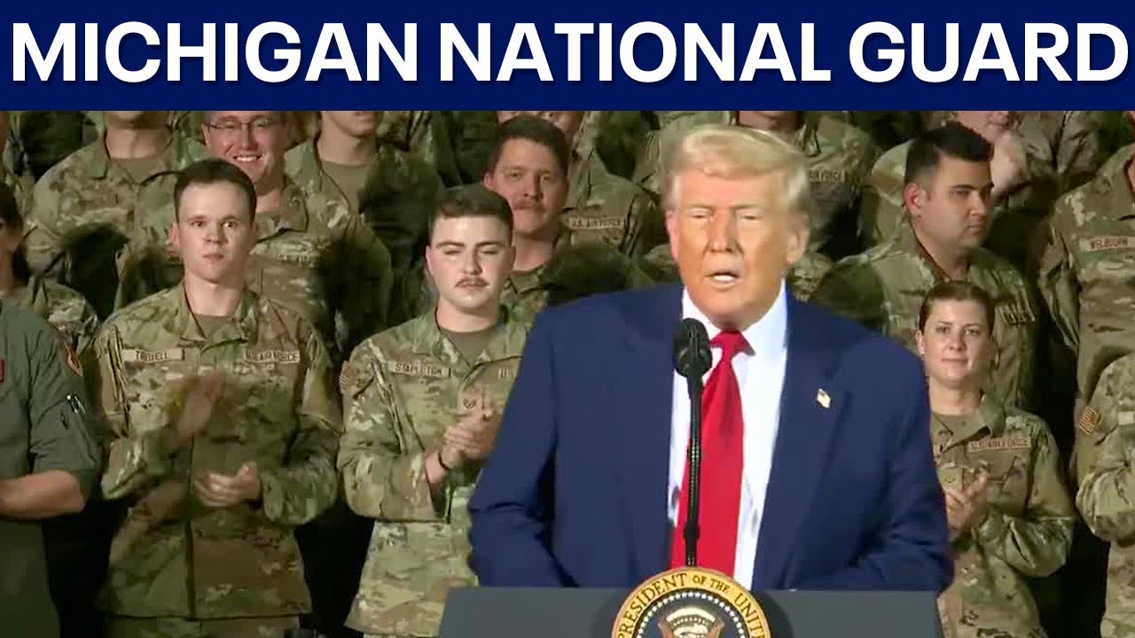 President Donald Trump speech to announce new fighter jets to the Michigan National Guard