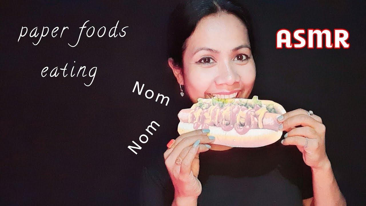 Asmr Hindi | asmr eating paper foods 😋 BURGER 🍔  PIZZA 🍕  HOTDOG 🌭 ICE-CREAM ~DUBAI CHOCOLATE 🍫