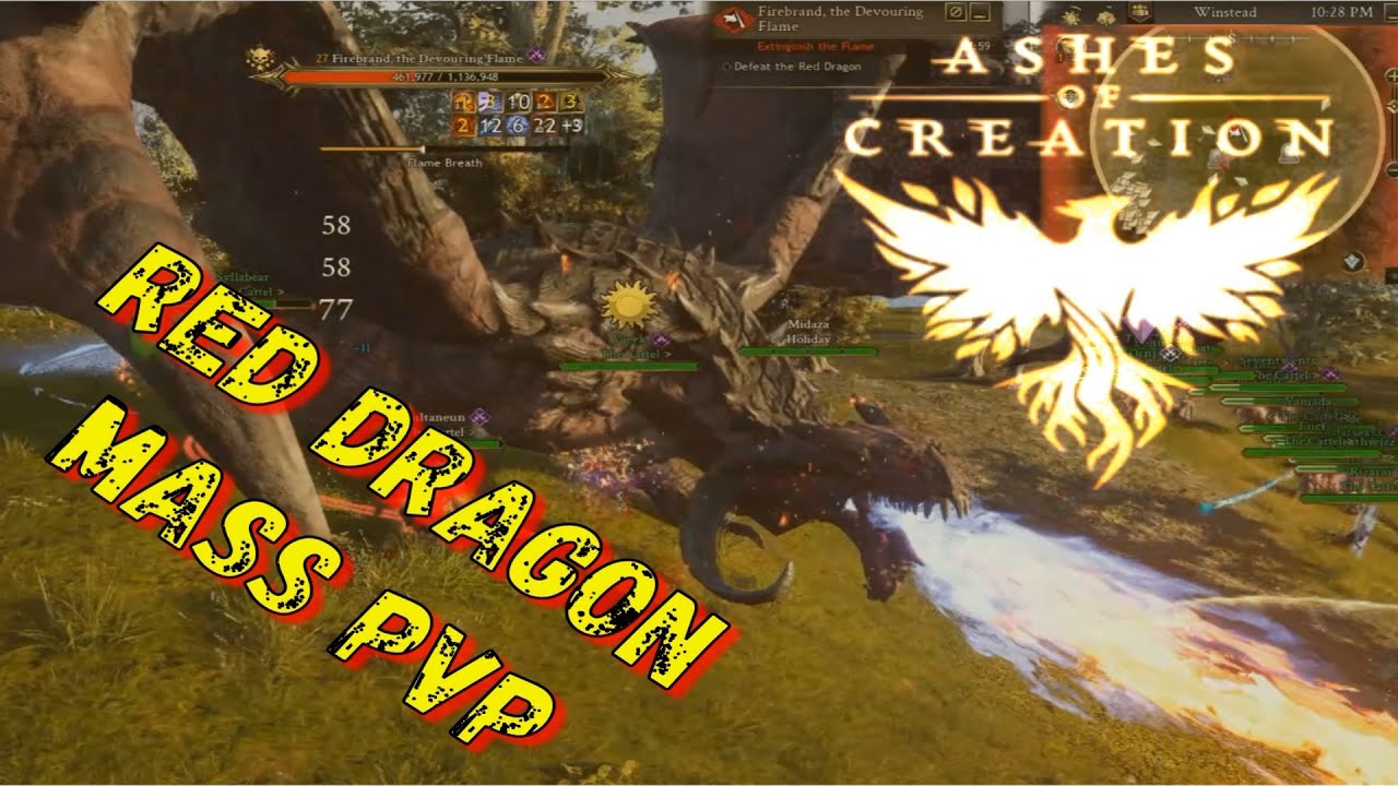 Ashes of creation. MASS PVP. The Cartel vs Holiday/Deadend. Firebrand(Red Dragon). Alpha Two.