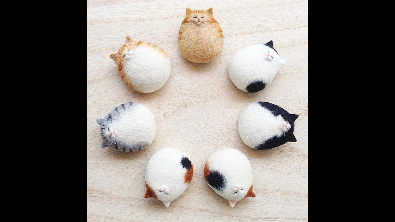 A0220 Cat wool needle felting