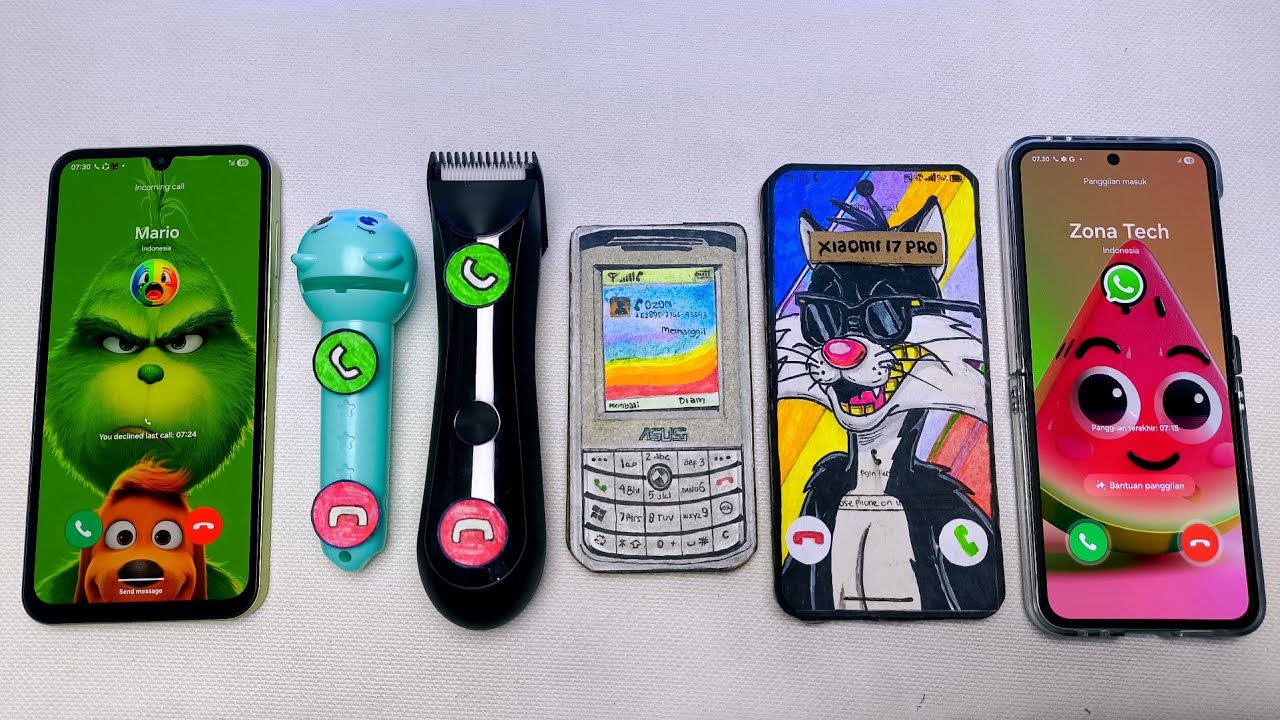 Galaxy a15 vs Flashlight vs Hair Clipper vs Asus 310 vs Xiaomi 17p Pro vs Galaxy Flip6 incoming call