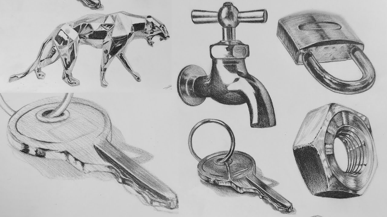 6 TÉCNICAS DIFERENTES PARA DIBUJAR METALES BRILLANTES