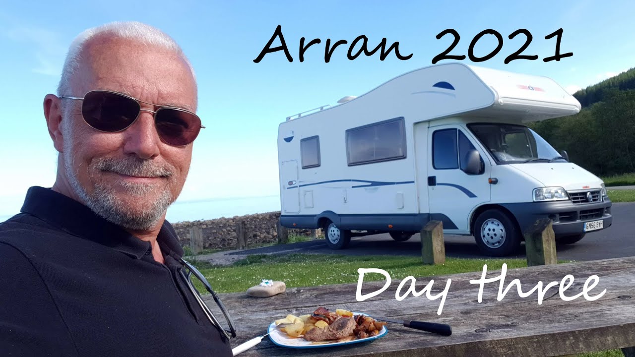 Arran day three. Lochranza campsite tour and I make lunch on a Teppanyaki grill.