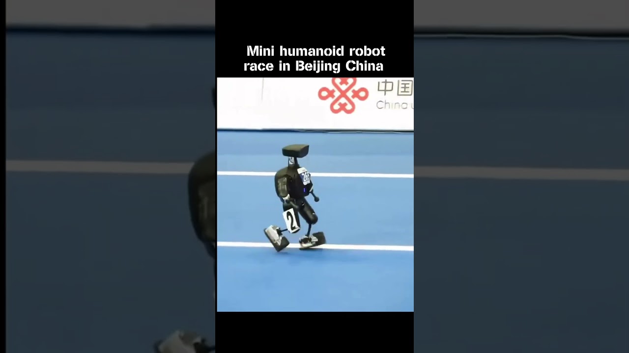Mini humanoid robot race in Beijing China #robot #humanoidrobot #robotics #robots #tech